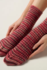 Short Socks Color Lines - Intense Red - Deep red | Oroblù
