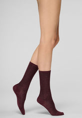 Ribbed Viscose Socks Rib Glow - Bordeaux 11 - Bordeaux 11 | Oroblù