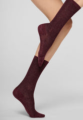Ribbed Viscose Socks Rib Glow - Bordeaux 11 - Bordeaux 11 | Oroblù