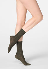 Ribbed Viscose Socks Rib Glow - Green - Green | Oroblù