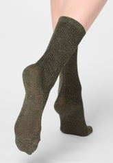 Ribbed Viscose Socks Rib Glow - Green - Green | Oroblù