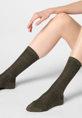 Ribbed Viscose Socks Rib Glow - Green - Green | Oroblù