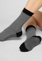 Chaussettes courtes Chevron - Noir - Black | Oroblù