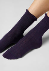 Calzino Corto in Cotone Floral Band - Violet - Violet | Oroblù