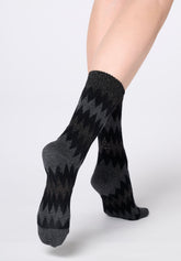 Short Socks Velvet Tweed - Grey - Grey | Oroblù