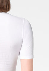 Maglia girocollo manica corta in Modal Elasticizzato Perfect Line Rib - Sabbia - White | Oroblù