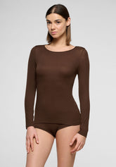 Langarmpullover aus Micromodal und perfektem Kaschmir - Schokolade 3 - Chocolate 3 | Oroblù
