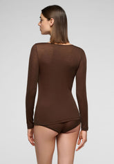 Langarmpullover aus Micromodal und perfektem Kaschmir - Schokolade 3 - Chocolate 3 | Oroblù