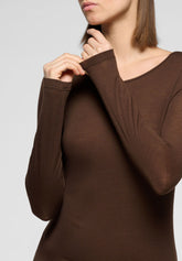 Langarmpullover aus Micromodal und perfektem Kaschmir - Schokolade 3 - Chocolate 3 | Oroblù
