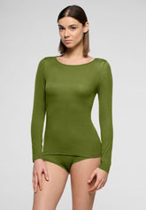 Pull--a-manches-longues-en-cachemire-Micromodal-et-Perfect - Botanic - Botanic | Oroblù