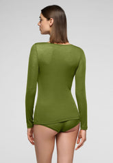 Pull--a-manches-longues-en-cachemire-Micromodal-et-Perfect - Botanic - Botanic | Oroblù