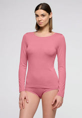 Pull--a-manches-longues-en-cachemire-Micromodal-et-Perfect - Peony - Peony 12 | Oroblù