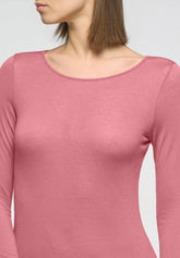 Pull--a-manches-longues-en-cachemire-Micromodal-et-Perfect - Peony - Peony 12 | Oroblù