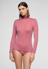 Lang armeliger Rollkragenpullover aus Micromodal und perfektem Kaschmir - Peony - Peony 12 | Oroblù
