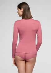 Lang armeliger Rollkragenpullover aus Micromodal und perfektem Kaschmir - Peony - Peony 12 | Oroblù