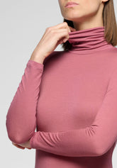 Lang armeliger Rollkragenpullover aus Micromodal und perfektem Kaschmir - Peony - Peony 12 | Oroblù