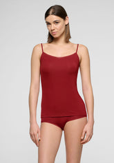 Perfect-Line-Slim-Fit-Modal-Stretch-Tank-Top - Rouge Intense - Deep red | Oroblù