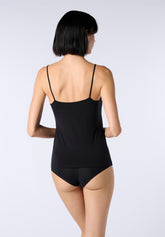 Top Spalla Sottile in Cotone e Modal Perfect Line Cotton - Nero - Black | Oroblù