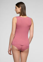 Micromodal und Perfect Line Kaschmir-Top mit breiten Schultern - Peony - Peony 12 | Oroblù