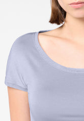 Maglia Manica Corta Scollo Tondo in Modal Elasticizzato Perfect Line Modal - Azzurro Grigio - Crystal grey | Oroblù