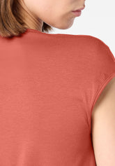 T-shirt Scollo V in Cotone e Modal Perfect Line Cotton - Terracotta - Terracotta | Oroblù