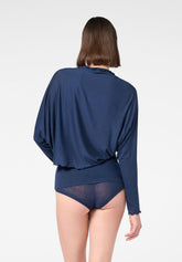 Cache Coeur in Micromodal e Cashmere Perfect Line Cashmere - Blu - Blue | Oroblù