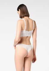 Slip Brasiliano in Pizzo Elasticizzato Lacewear - Beige Seta - Silk | Oroblù